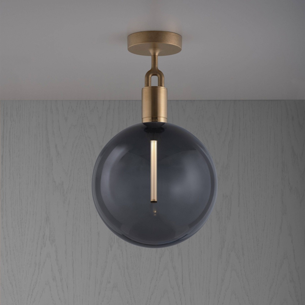 FORKED CEILING / LINEAR / GLOBE / SMOKED / LARGE / BRASS