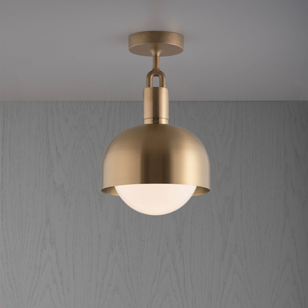 FORKED CEILING / LINEAR / SHADE / GLOBE / OPAL / MEDIUM / BRASS