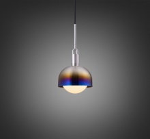 Buster and Punch NFP-893193 - FORKED PENDANT / LINEAR / SHADE / GLOBE / OPAL / MEDIUM / BURNT STEEL