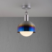 Buster and Punch NFC-893229 - FORKED CEILING / LINEAR / SHADE / GLOBE / OPAL / MEDIUM / BURNT STEEL