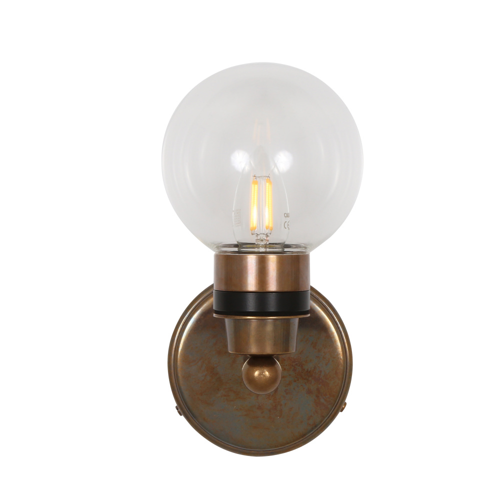 Shannon Wall Light | Antique Brass | Clear