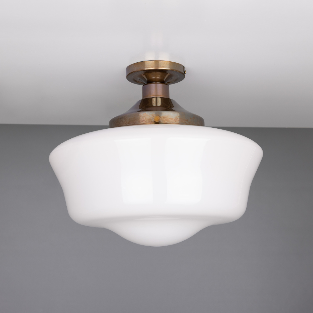 Schoolhouse Ceiling Light | Antique Brass