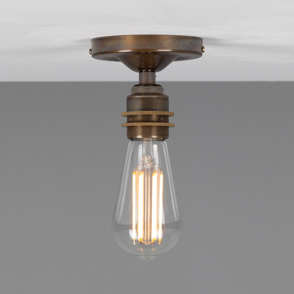 Bexter Vintage Flush Ceiling Light | Antique Brass