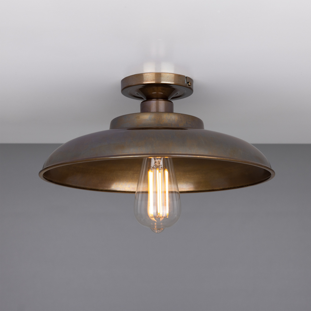 Telal Factory Ceiling Fitting | Antique Brass