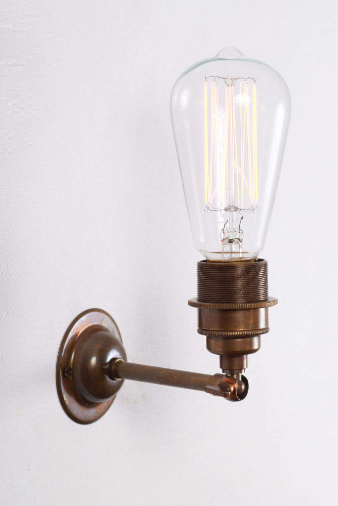 Lome Vintage Industrial Wall Light | Antique Brass