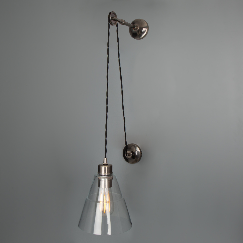 Rigale Pulley Wall Light | Antique Silver