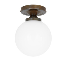 Mullan Lighting MLCF40ANTBRS - Yaounde Flush Globe Ceiling Light | Antique Brass