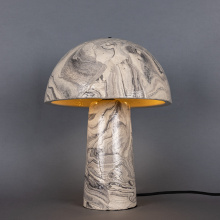 Mullan Lighting MLCMTL028ANTBRS - Amanita Ceramic Small Table Lamp | Marbled | Antique Brass