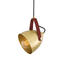 Mullan Lighting MLP462ANTBRSRED - Southwark Pendant | Antique Brass | Red Strap