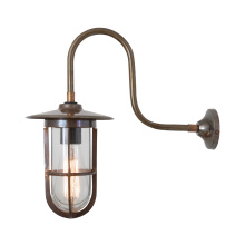 Mullan Lighting MLWL140ANTBRSCL - Fabo Wall Light | Antique Brass | Clear Glass