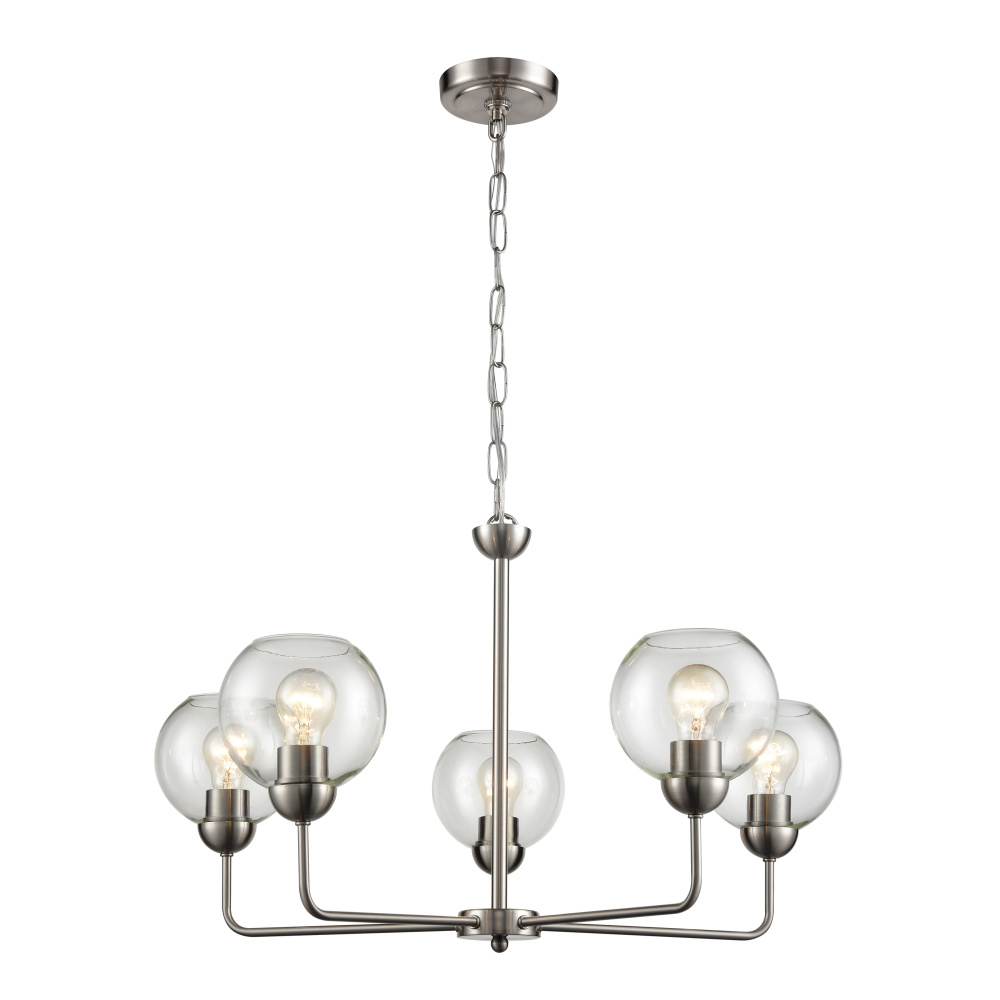 Astoria 28'' Wide 5-Light Chandelier - Brushed Nickel