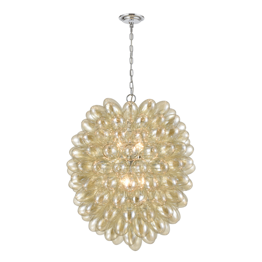 Bubble Up 26'' Wide 6-Light Chandelier - Chrome