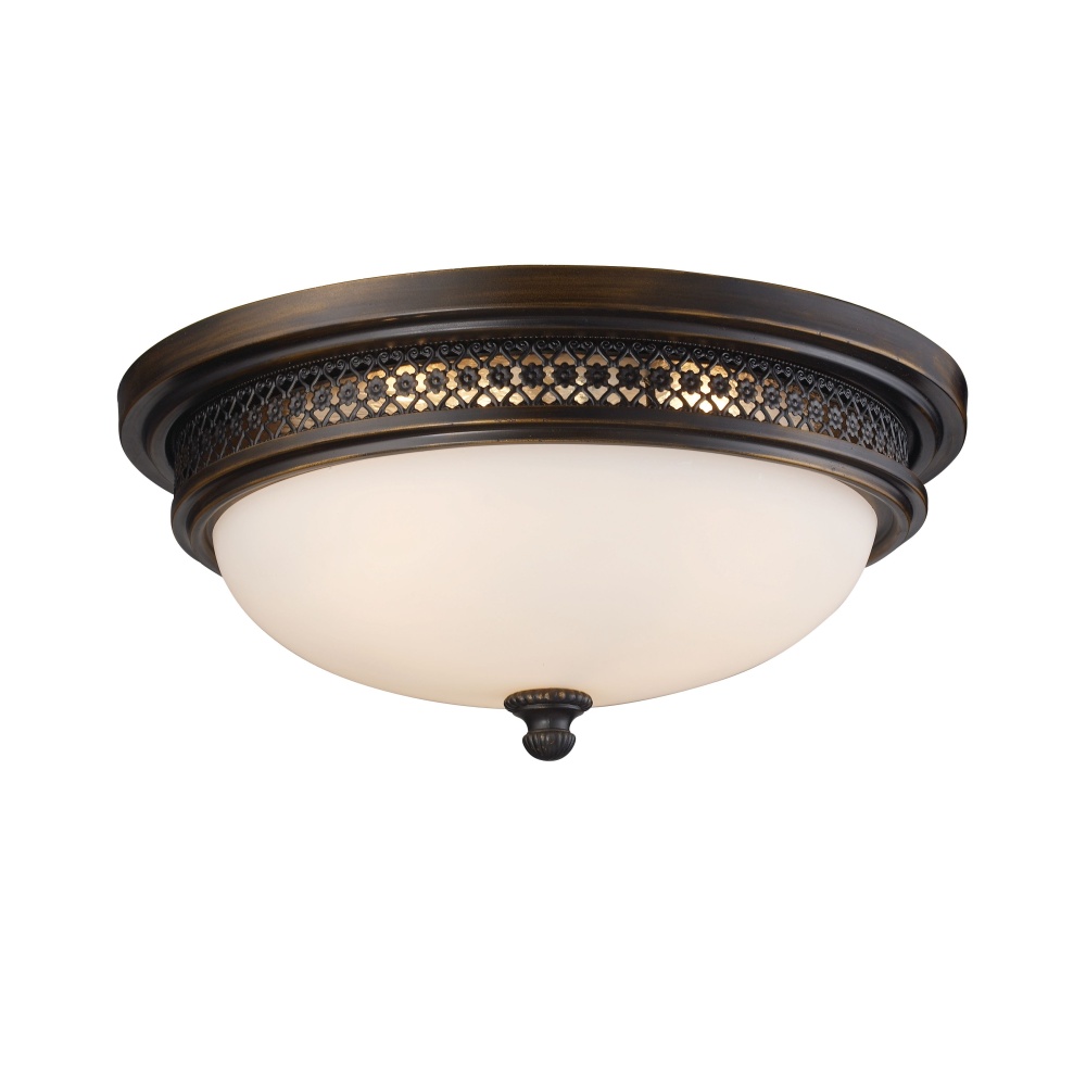 Georgia 16'' Wide 3-Light Flush Mount - Deep Rust