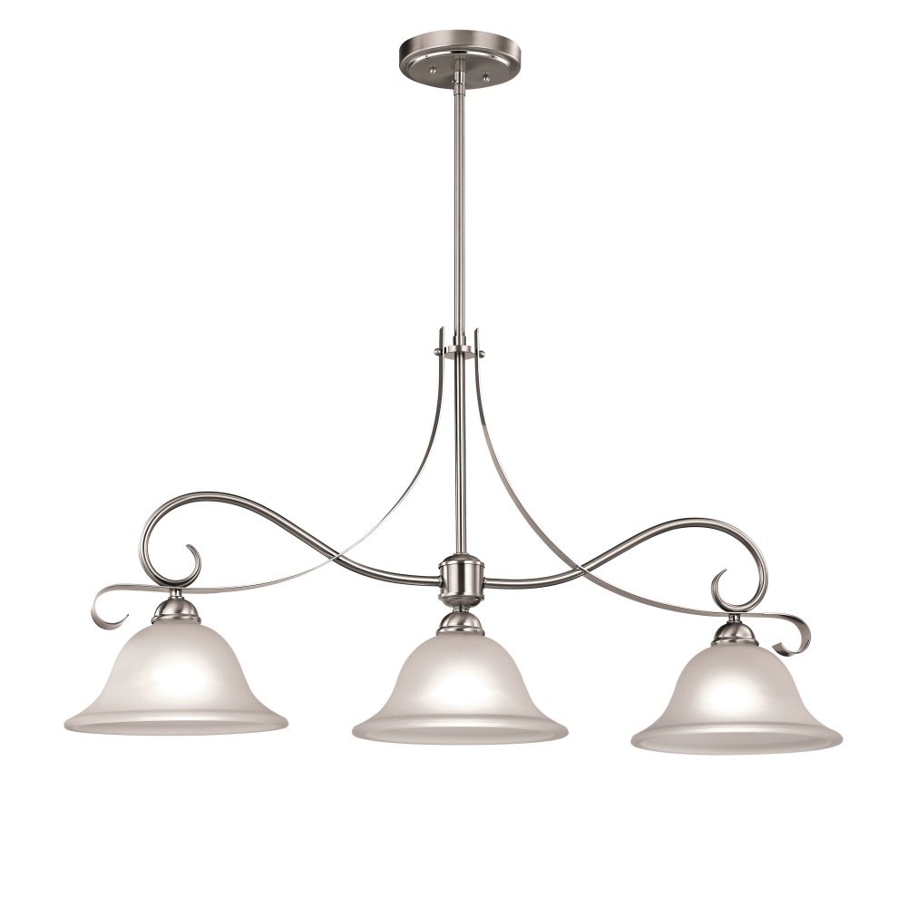 Brighton 36'' Wide 3-Light Linear Chandelier - Brushed Nickel