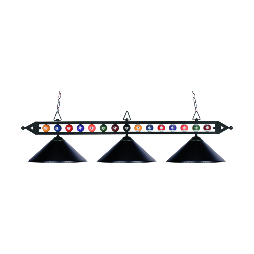 Designer Classics 58'' Wide 3-Light Linear Chandelier - Matte Black