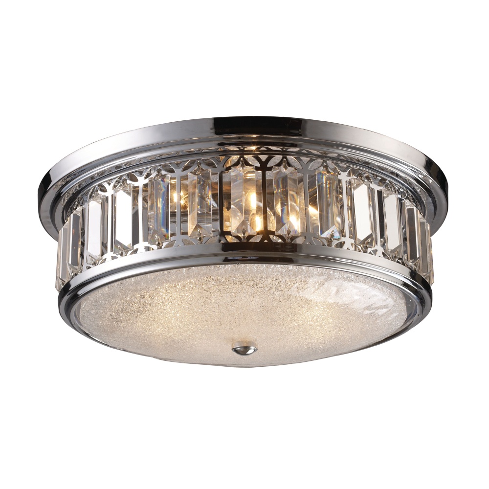 Salena 16'' Wide 3-Light Flush Mount - Polished Chrome