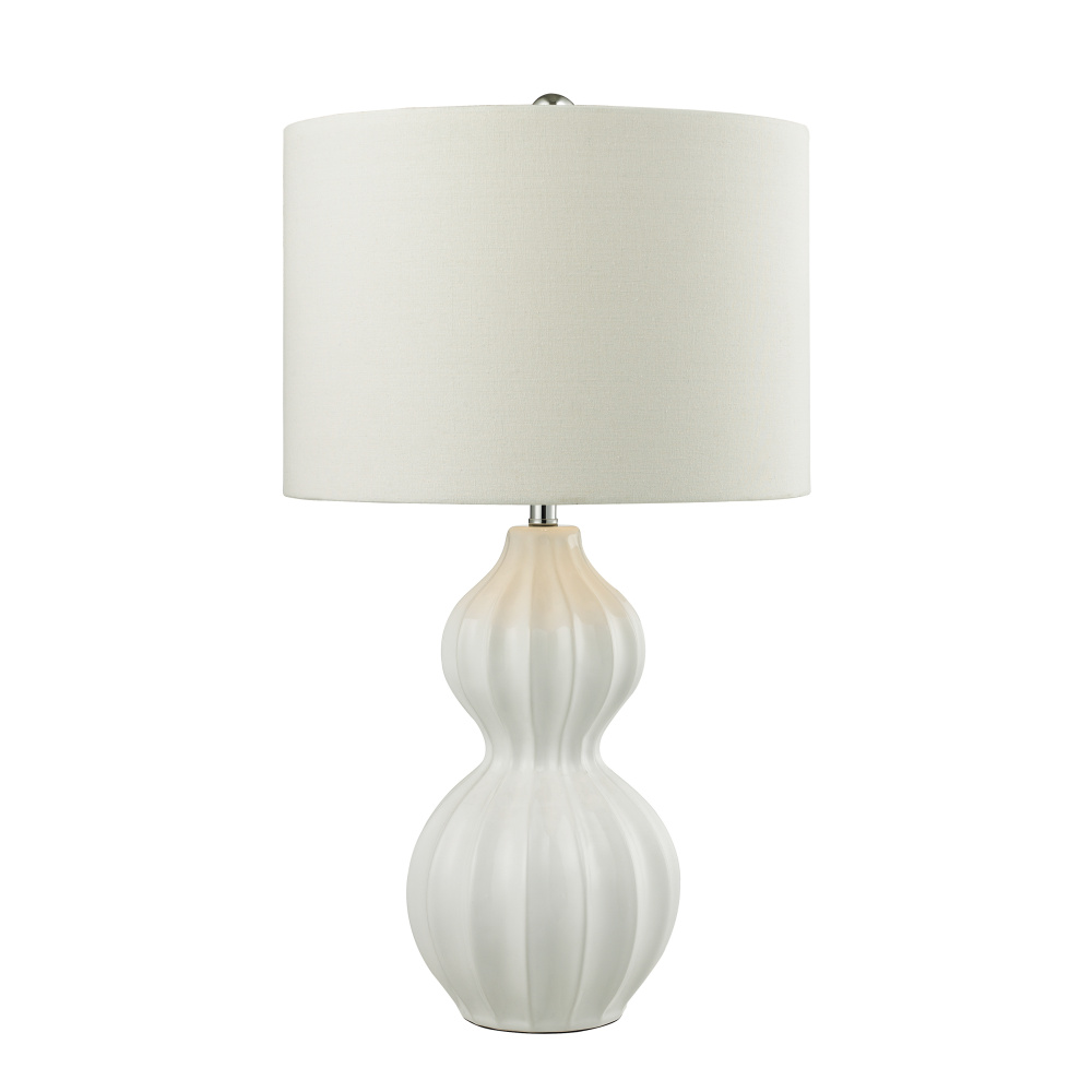 Ribbed Gourd 26'' High 1-Light Table Lamp - Gloss White