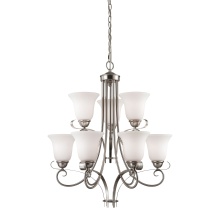 Atlas Lighting CL11096-NK - Brighton 25'' Wide 9-Light Chandelier - Brushed Nickel