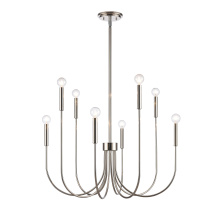 Atlas Lighting CL11376-SV - Ulla 28'' Wide 8-Light Chandelier - Polished Nickel