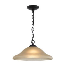 Atlas Lighting CL11757-BK - Conway 15'' Wide 1-Light Pendant - Oil Rubbed Bronze with Light Amber Glass