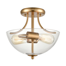 Atlas Lighting CL11859-GD - Astoria 15'' Wide 2-Light Semi Flush Mount - Satin Gold