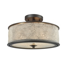 Atlas Lighting CL12269-BZ - Glass Beads 16'' Wide 3-Light Semi Flush Mount - Oil Rubbed Bronze