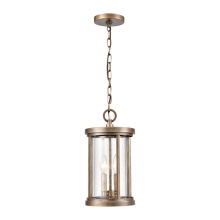 Atlas Lighting OL11022-BS - Brison 8'' Wide 2-Light Outdoor Pendant - Vintage Brass