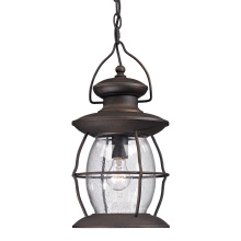 Atlas Lighting OL11049-BK - Village Lantern 8'' Wide 1-Light Outdoor Pendant - Weathered Charcoal