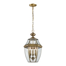 Atlas Lighting OL11387-BS - Ashford 12'' Wide 3-Light Outdoor Pendant - Antique Brass