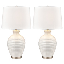 Atlas Lighting PL11073-WHS - Junia 28'' High 1-Light Table Lamp - Set of 2 White (2 pack)