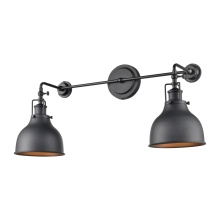 Atlas Lighting WL11143-BK - Skillet 12'' High 2-Light Sconce - Matte Black