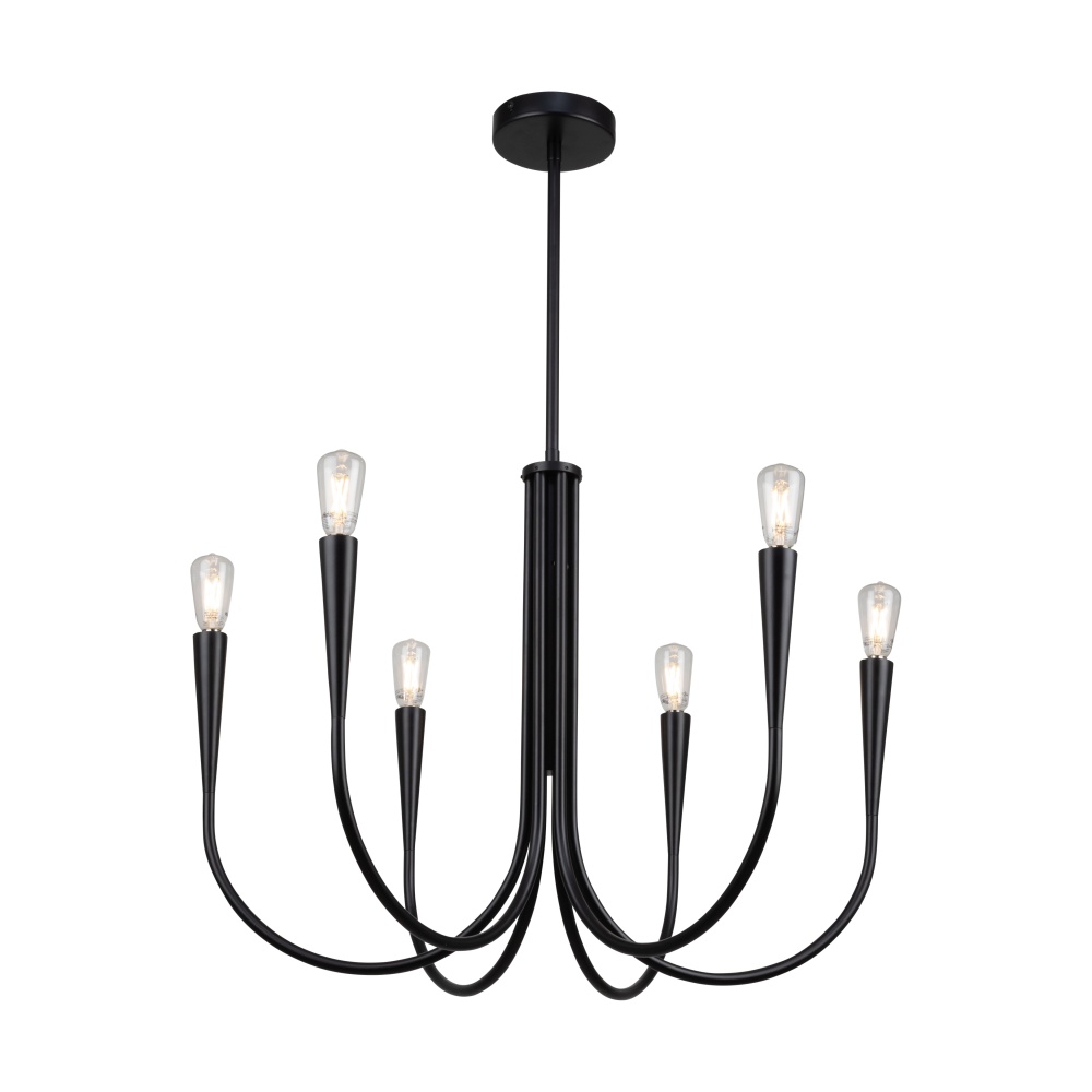 Bronte Collection 6-Light Chandelier Black