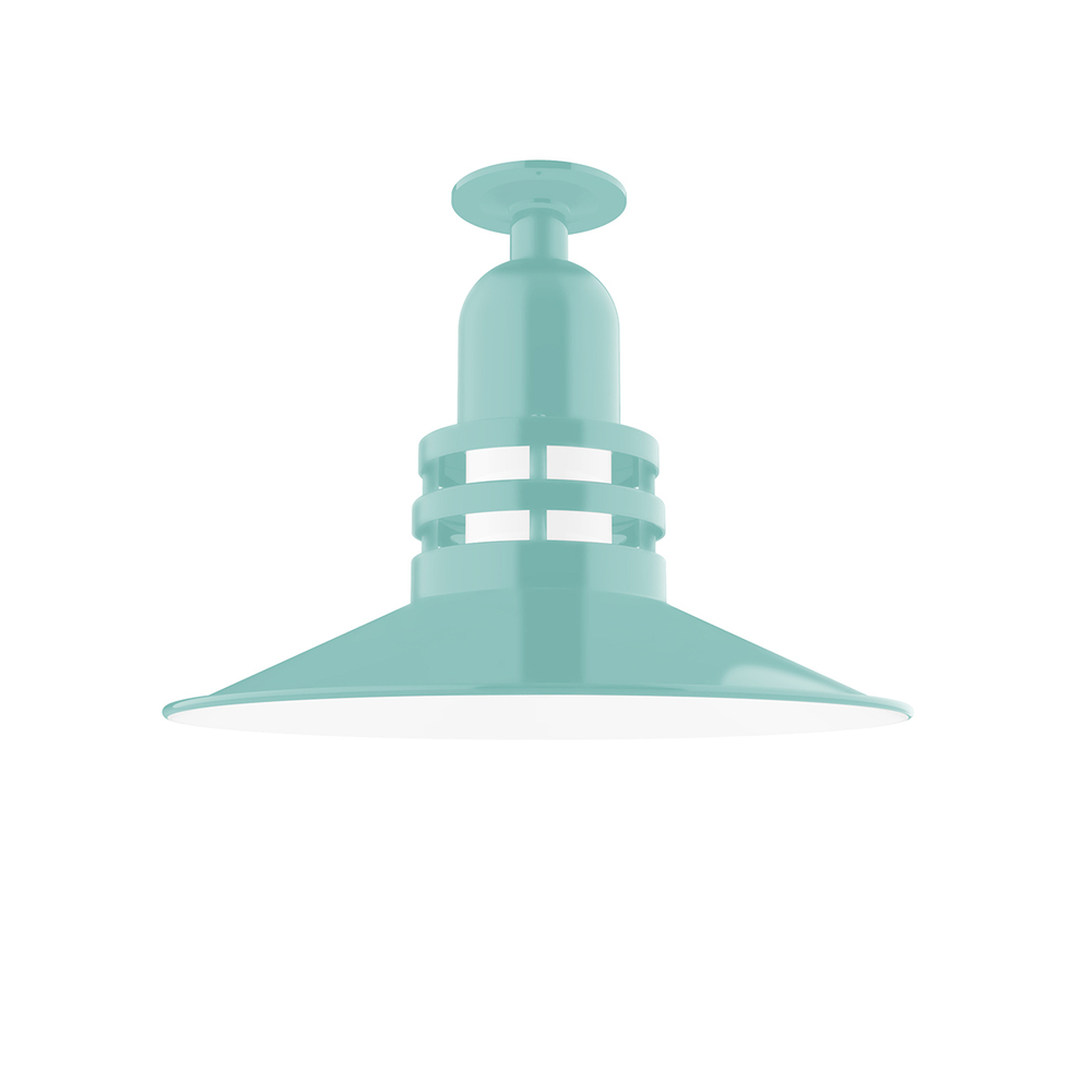 Atomic 16" Flush Mount Light in Sea Green