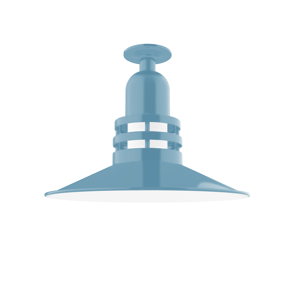 Atomic 16" Flush Mount Light in Light Blue