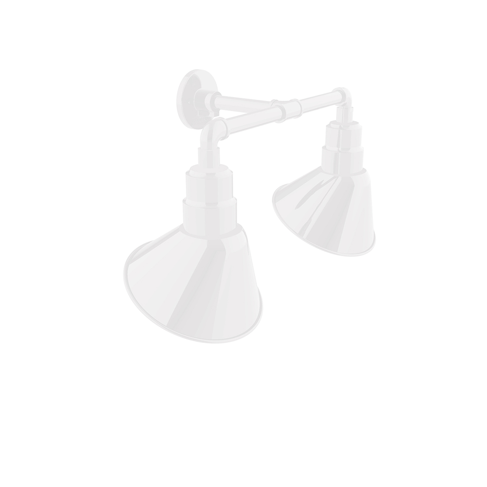 Angle 10" 2-Light LED Straight Arm Wall Light in White