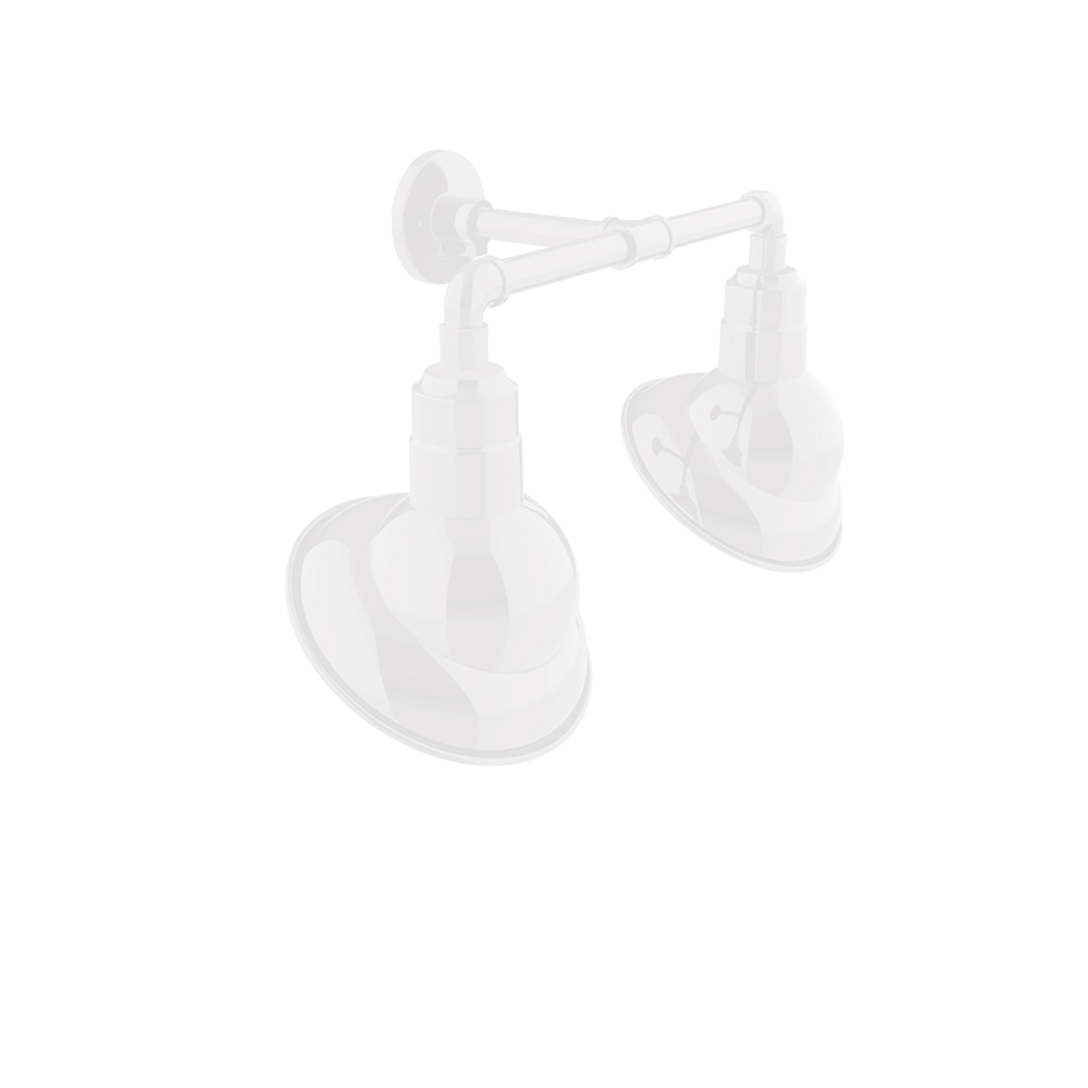 Emblem 10" 2-Light Straight Arm Wall Light in White