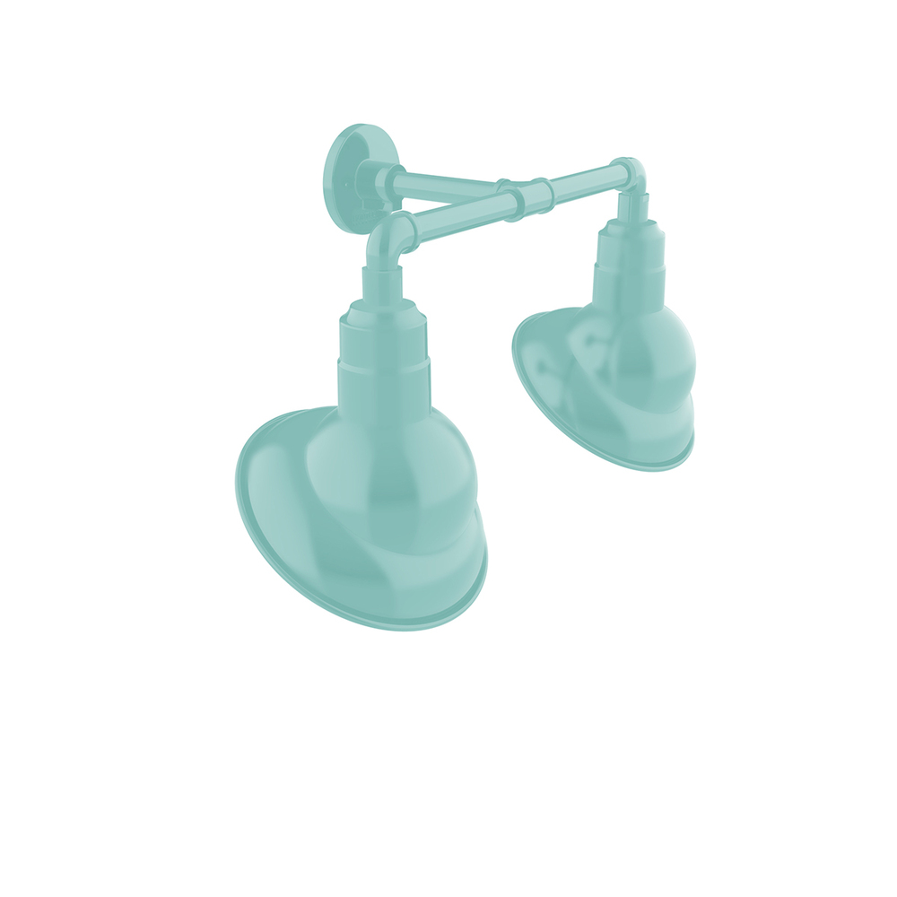 Emblem 10" 2-Light Straight Arm Wall Light in Sea Green