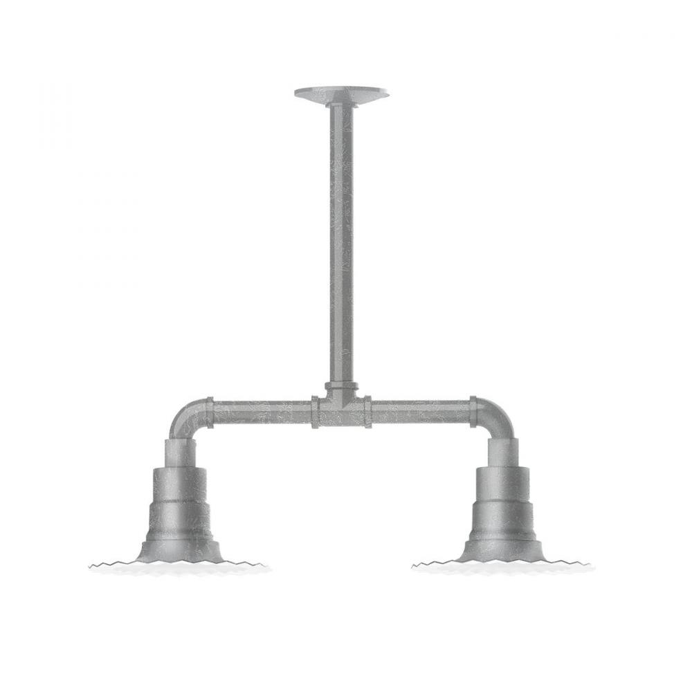 Radial 8" 2-light Stem Hung Pendant Light