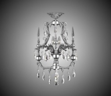 American Brass & Crystal FM7610-O-10G-ST - Three Light Semi-Flush Mount