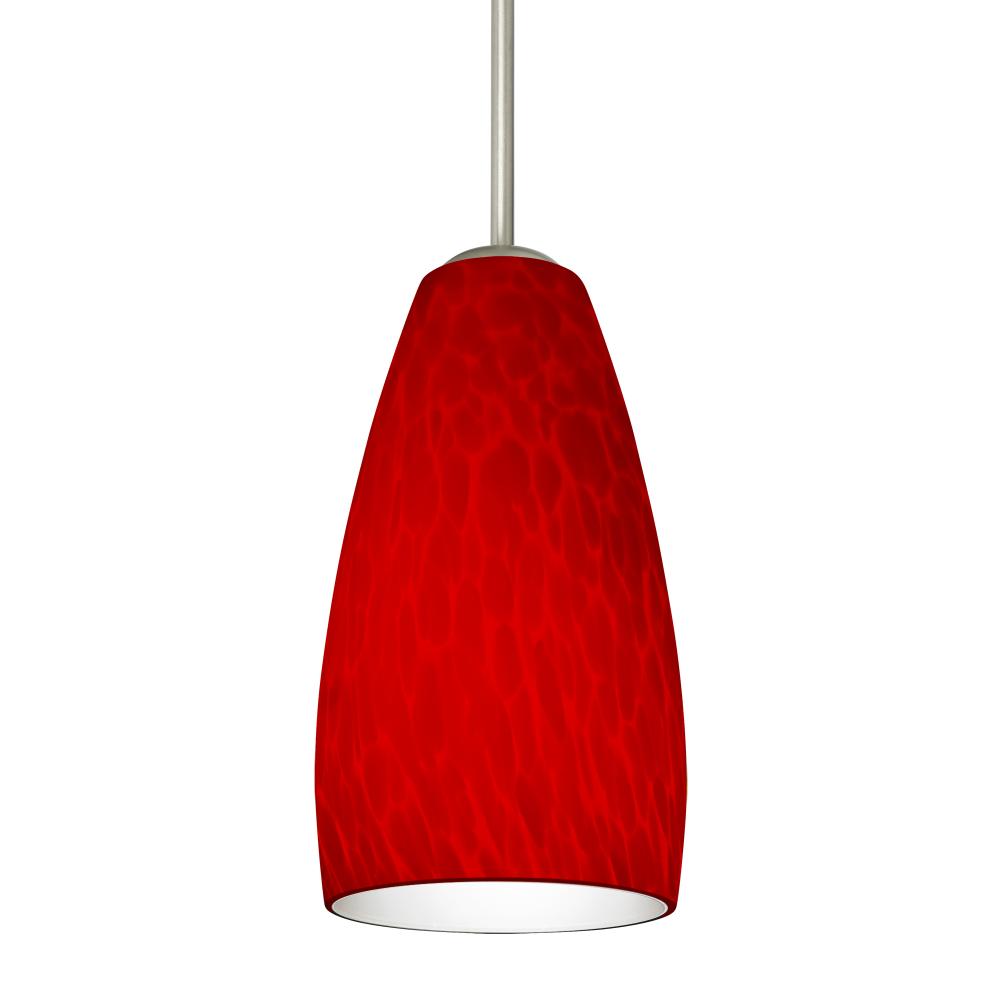 Besa Chrissy Pendant Satin Nickel Red Cloud 1x50W E12 base