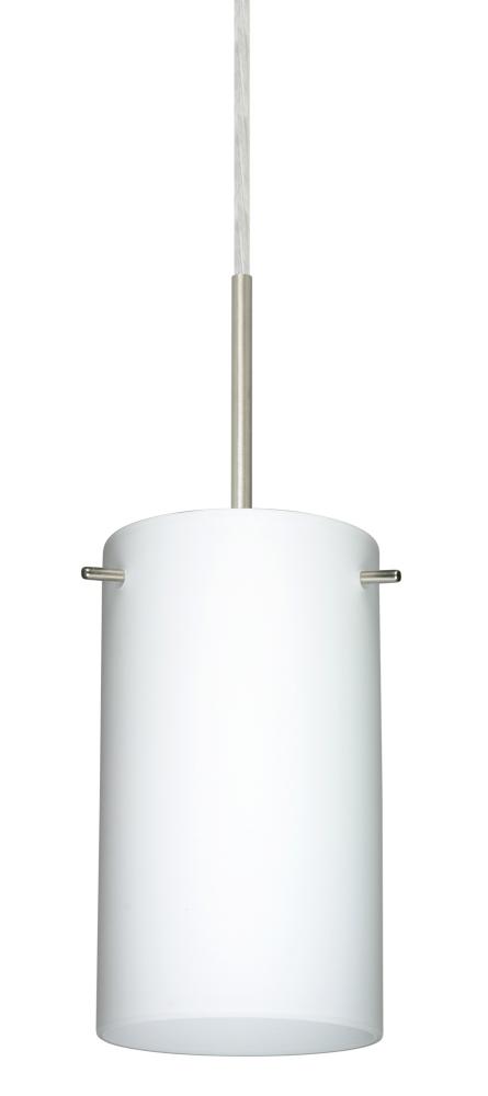Besa Stilo 7 Pendant Satin Nickel Opal Matte 1x50W E12 base