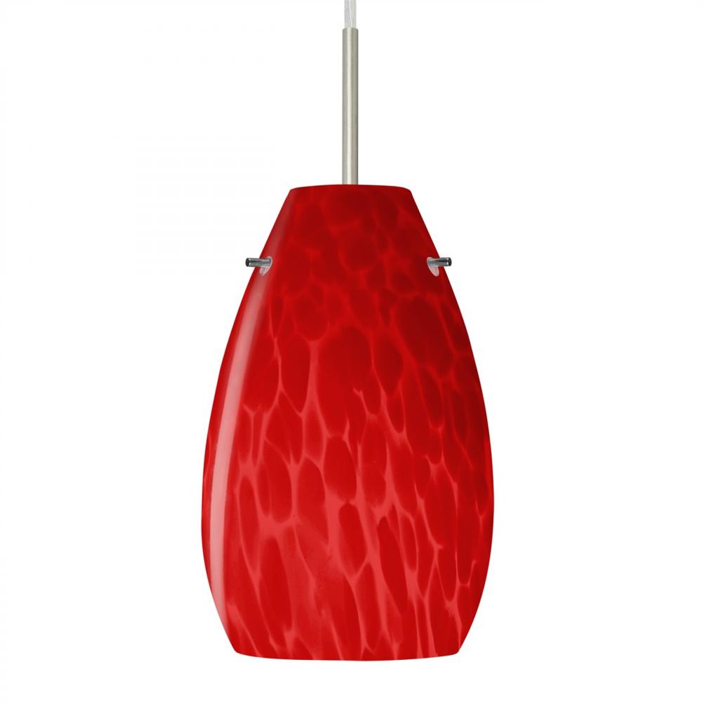Besa Pera 9 Pendant Satin Nickel Red Cloud 1x100W Medium Base