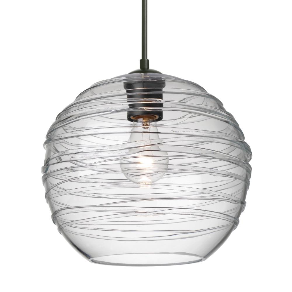 Besa Wave 10 Pendant Black Clear 1x60W Medium Base