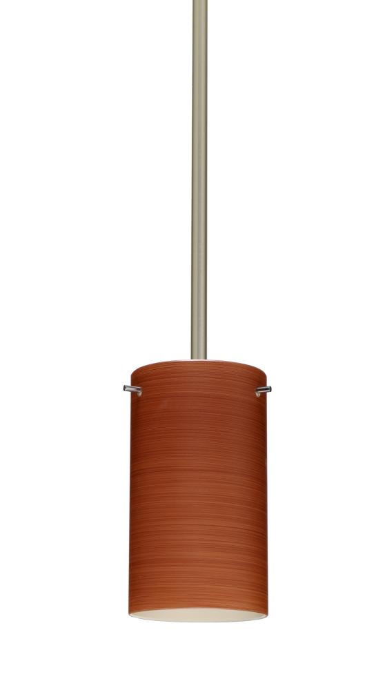 Besa Stem Stilo 7 Pendant Satin Nickel Cherry 1x50W E12 base
