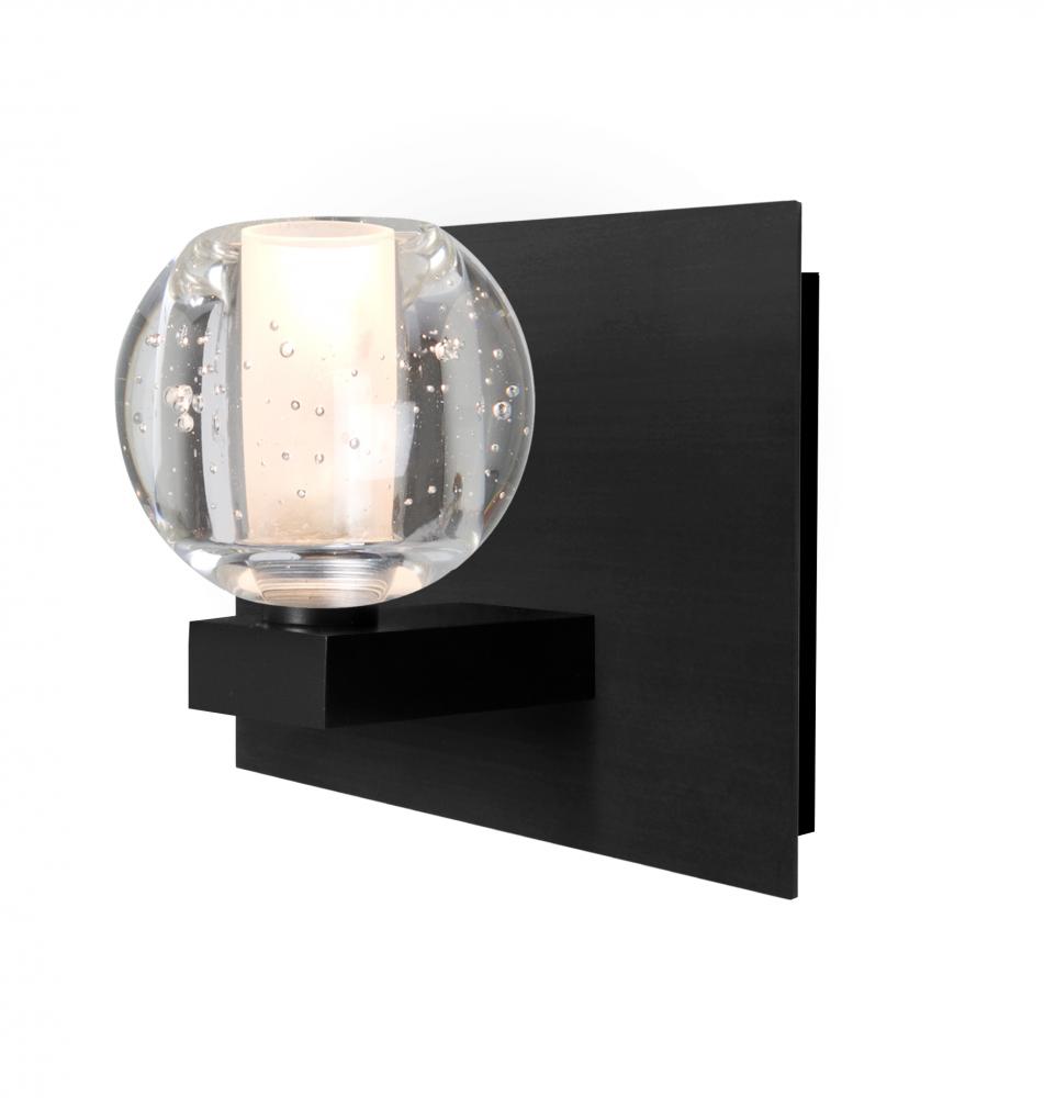 Besa, Boca Vanity, Clear Bubble, Black Finish, 1x40W G9