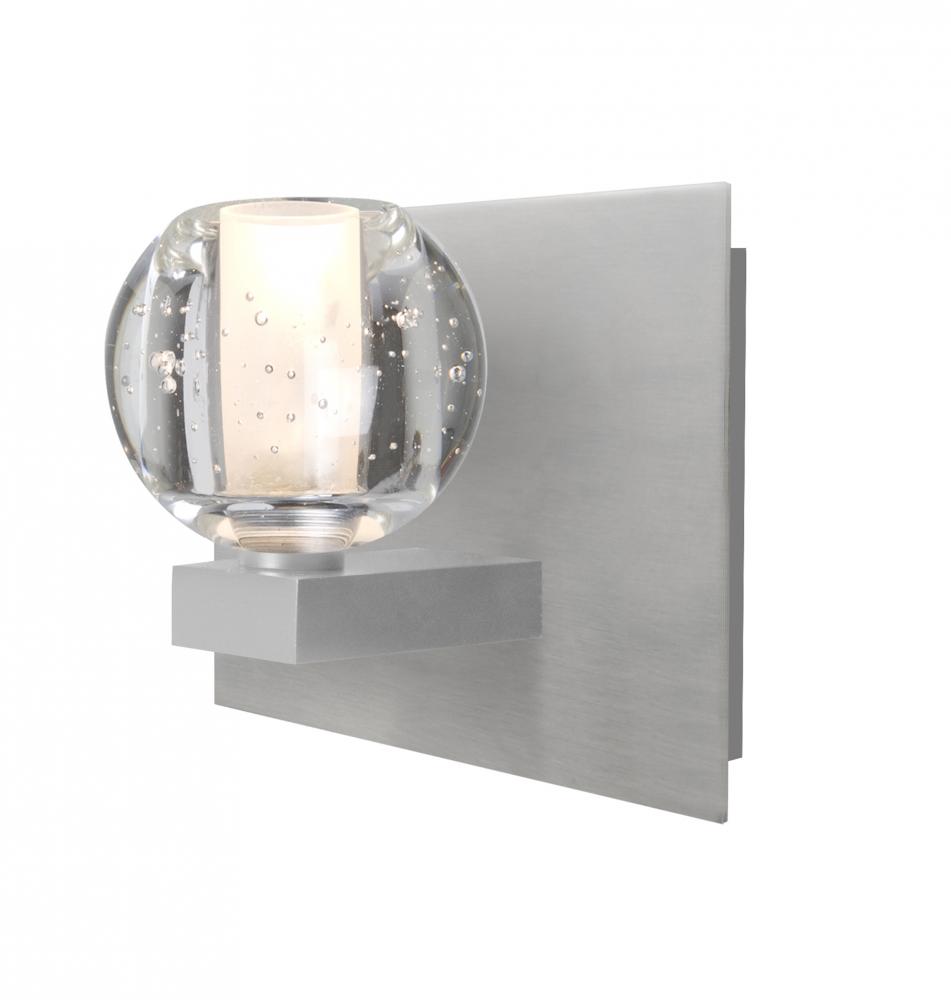 Besa, Boca Vanity, Clear Bubble, Satin Nickel Finish, 1x3W LED