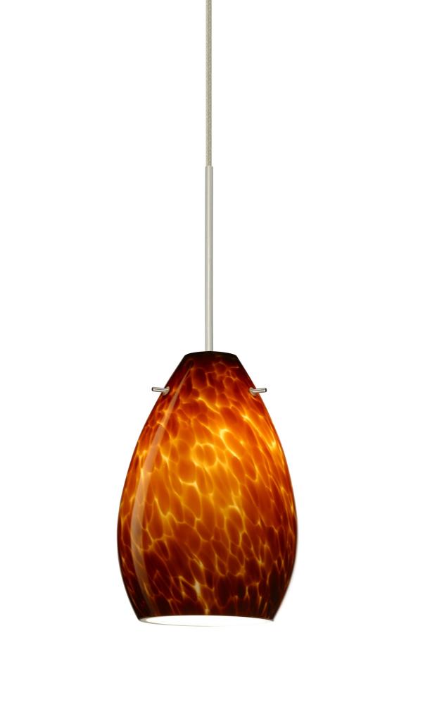 Besa Pendant Pera 6 Satin Nickel Amber Cloud 1x50W MAX GY6.35 Base