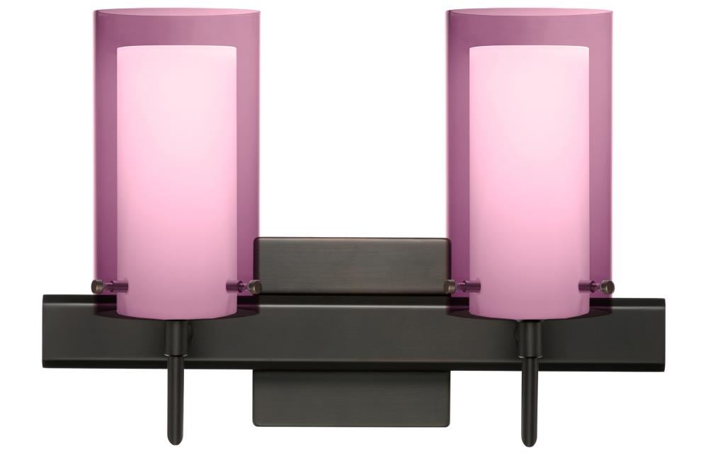 Besa Pahu 4 Wall With SQ Canopy 2SW Transparent Amethyst/Opal Bronze 2x40W G9