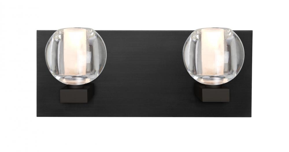 Besa, Boca Vanity, Clear, Black Finish, 2x40W G9