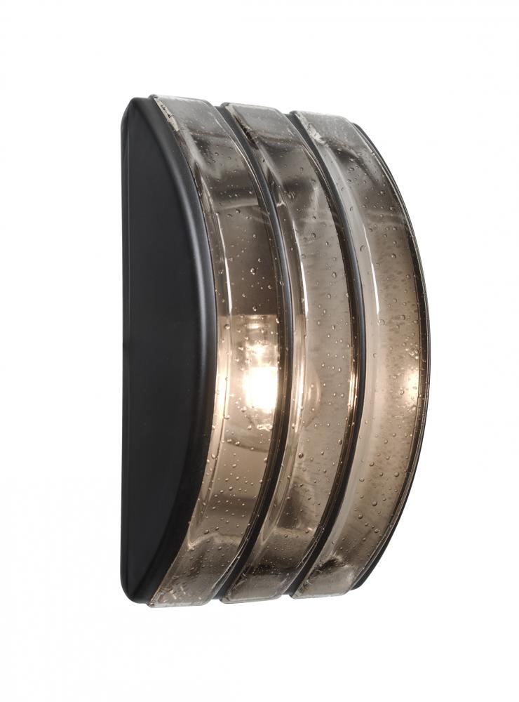 Besa, Aqua Series Wall Sconce, Black/Smoke Bubble, 1x75W Medium Base